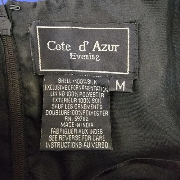 Cote D Azur Bead Embellished Cropped Silk Blouse Size Medium - Picture 8 of 13